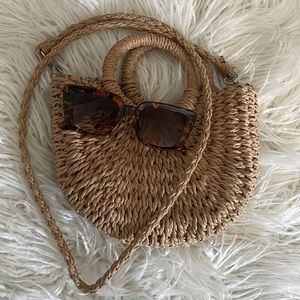 Straw crossbody bag
